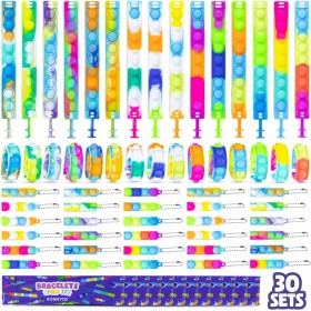 Pulseras y Llaveros Pop It Pack 30 - BONNYCO | Regalos Cumpleaños Niños Colegio, Detalles Cumpleaños Niños, Relleno Piñata