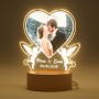Bemaystar Lámpara Personalizada Corazón con Nombre y Fecha - Regalo de San Valentín, Aniversario, Regalo Original para Mujer y