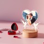 Bemaystar Lámpara Personalizada Corazón con Nombre y Fecha - Regalo de San Valentín, Aniversario, Regalo Original para Mujer y