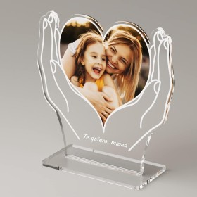 Bemaystar Marco de Fotos Corazón - Regalo Personalizado con Foto y Texto para el Día de la Madre, Cumpleaños Mujer, Marco