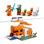 LEGO Minecraft El Refugio-Zorro, Juguete de Construcción con Figuras de Zombi Ahogado y Animales, Regalos de Cumpleaños Niños y