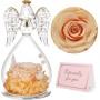 Yamonic Rosa Eterna Dia de la Madre Regalos para Mama,Flore Eterna con Figura Ángel Regalo Madre,Día de la Madre Regalo