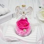 Sunia Rosa Eterna Regalo Dia de la Madre,Flores Preservadas Regalo Mujer,Flore Eterna con Figura Ángel Día de la Madre,Regalo