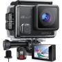 Surfola Sports Camera 4K 30FPS, 20MP WiFi Helmet Camcorder with EIS Anti-Shake, Underwater Diving 40M with Dual Microphone,