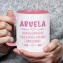 LOZACHE Taza Abuela de Café, Idea Regalo para Super Abuela Cumpleaños, Navidad, Dia de la Madre, 350ml Rosa