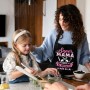 Jbniuay Regalo mama - Delantal de mamá negra- Delantal de cocina para mamá Impermeable Chef Delantal con 3 Bolsillos，regalo para