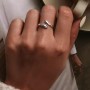 Anillo Mujer "Siempre Contigo Mamá" en Plata de Ley 925 - Regalo de Cumpleaños o Navidad para Madres, Abuelas - Anillo Ajustable