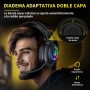 Tatybo Cascos Gaming para Ps4/Ps5/PC/Switch, Auriculares Gaming con Doble Diadema Adaptable, 3D Estéreo Sonido, Cascos con Cable