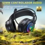 Tatybo Cascos Gaming para Ps4/Ps5/PC/Switch, Auriculares Gaming con Doble Diadema Adaptable, 3D Estéreo Sonido, Cascos con Cable