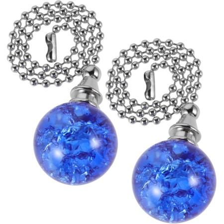 QUMIIRITY Elegante Cadena Decorativa Para Ventilador De Techo 2 Piezas De Cristal Extensión De Cadena Para Luces De Pared Y