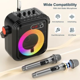 FanFun 66Pro 5200MAH Altavoz BT portátil con 2 micrófonos inalámbricos