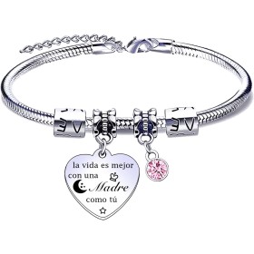 MNBVBV Pulsera para Mamá Pulsera Mamá personalizada día de la Madre Regalo original，pulsera mamá e hija Regalo de cumpleaños