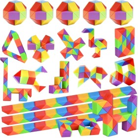 GOLDGE 15pcs Mini Magic Snake Cube, Serpiente Magica Cubo Mágico de Serpiente, Regalos Colegio Detalles Cumpleaños Niños Regalos