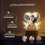Bemaystar Lámpara Personalizada Corazón con Nombre y Fecha - Regalo de San Valentín, Aniversario, Regalo Original para Mujer y