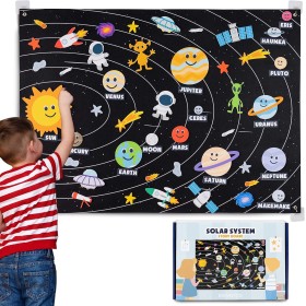 Sistema Solar para Niños con 61 Figuras Fieltro - BONNYCO | Planetas Sistema Solar para Niños, Juguetes Montessori 3 4 5 6 7 8