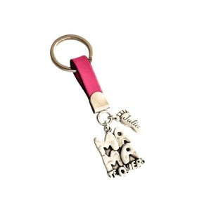 Llavero TE QUIERO Mama o Papa con pie/s personalizado/s. Regalo día de la Madre
