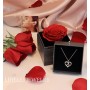 LIHELEI Rose Eterna Regalo Día de la Madre, Collar de la Cadena del Corazón de la Caja de Joyería, Regalo de Joyería con Flores