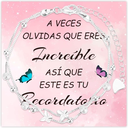 Rebundex Pulsera Plata Regalos Originales para Mujer Pulseras Regalos para Mujer Cumpleaños Navidad Día de San Valentín Madre