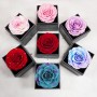 Sunia Regalo Dia de la Madre, Rosa Eterna con Collar y Pendientes de Corazón Plata de Ley 925,Rosa Eterna Natural Preservada