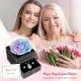 Sunia Regalo Dia de la Madre, Rosa Eterna con Collar y Pendientes de Corazón Plata de Ley 925,Rosa Eterna Natural Preservada