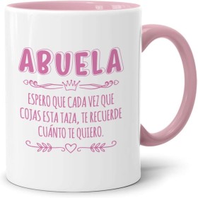 LOZACHE Taza Abuela de Café, Idea Regalo para Super Abuela Cumpleaños, Navidad, Dia de la Madre, 350ml Rosa