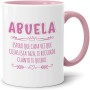 LOZACHE Taza Abuela de Café, Idea Regalo para Super Abuela Cumpleaños, Navidad, Dia de la Madre, 350ml Rosa