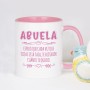 LOZACHE Taza Abuela de Café, Idea Regalo para Super Abuela Cumpleaños, Navidad, Dia de la Madre, 350ml Rosa