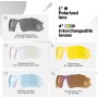 ROCKBROS Polarized Sunglasses with 5 Interchangeable Lenses for Cycling Bike Running Sports UV 400 Protection Anti Wind for Men