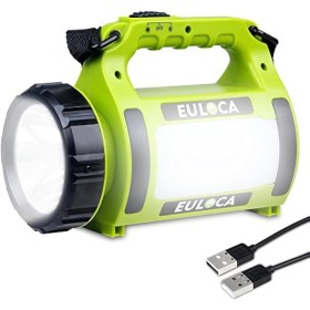 EULOCA Linterna de Cámping Recargable LED , faroles de mano multifuncional con 2600mAh Power Bank, Antorcha LED CREE, lámpara de