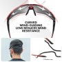 ROCKBROS Polarized Sunglasses with 5 Interchangeable Lenses for Cycling Bike Running Sports UV 400 Protection Anti Wind for Men