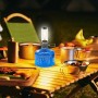 Linterna de gas, lámpara de vela de ensueño linterna de gas con vidrio resistente al calor, lámpara de gas con válvula