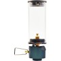 Linterna de gas, lámpara de vela de ensueño linterna de gas con vidrio resistente al calor, lámpara de gas con válvula