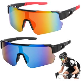 WuGU Polarized Sports Sunglasses - 2 Pack for Men and Women - UV400, Cycling, Driving and Outdoor Activities