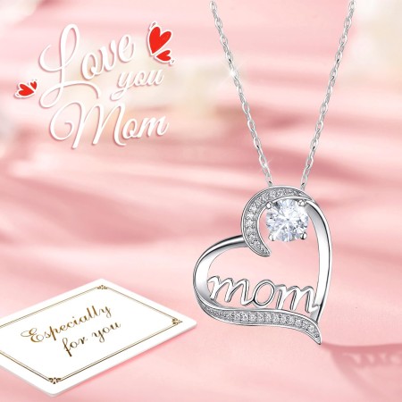 Rosa Eterna Regalo Dia de la Madre, Regalo Mama, Rosa Natural Flores Preservada con Collar Día de la Madre, Regalos para Madres