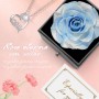 Rosa Eterna Regalo Dia de la Madre, Regalo Mama, Rosa Natural Flores Preservada con Collar Día de la Madre, Regalos para Madres