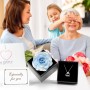 Rosa Eterna Regalo Dia de la Madre, Regalo Mama, Rosa Natural Flores Preservada con Collar Día de la Madre, Regalos para Madres