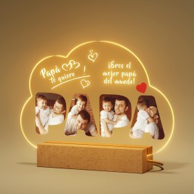 iDIY Lampara Personalizada con Foto Papa - Día del Padre, Marcos con Profundidad, Regalos con Fotos Personalizadas, Regalo Papá