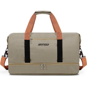 Vllcsla 32.2 L Men's Sports Bag, Sports Gym Bag with Shoes Compartment, Wet Pocket, Canvas Sports Travel Bags, Waterproof