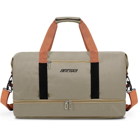 Vllcsla 32.2 L Men's Sports Bag, Sports Gym Bag with Shoes Compartment, Wet Pocket, Canvas Sports Travel Bags, Waterproof