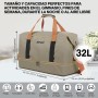 Vllcsla 32.2 L Men's Sports Bag, Sports Gym Bag with Shoes Compartment, Wet Pocket, Canvas Sports Travel Bags, Waterproof