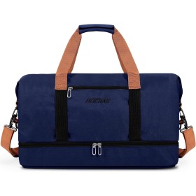 Vllcsla 32.2 L Men's Sports Bag, Sports Gym Bag with Shoes Compartment, Wet Pocket, Canvas Sports Travel Bags, Waterproof