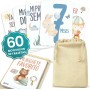 CONTRAXT Tarjetas Bonitas cumple mes bebe, Regalos originales español, cosas recien nacidos, futura mamá, Milestone baby cards