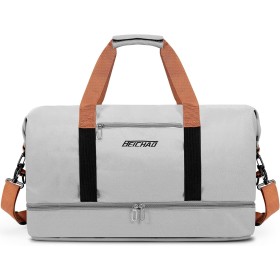 Vllcsla 32.2 L Men's Sports Bag, Sports Gym Bag with Shoes Compartment, Wet Pocket, Canvas Sports Travel Bags, Waterproof