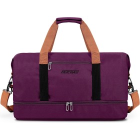 Vllcsla 32.2 L Men's Sports Bag, Sports Gym Bag with Shoes Compartment, Wet Pocket, Canvas Sports Travel Bags, Waterproof