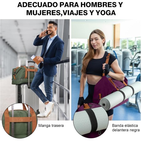 Vllcsla 32.2 L Men's Sports Bag, Sports Gym Bag with Shoes Compartment, Wet Pocket, Canvas Sports Travel Bags, Waterproof