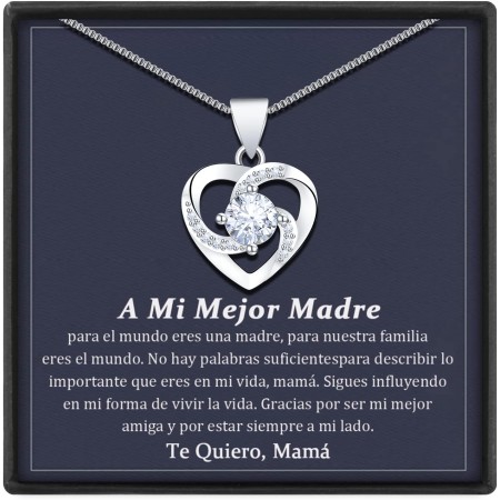 BOCHOI Regalos Originales para Mujer,Regalos para Madres Mamá,Collar Plata Mujer 925 Mamá Novia Esposa,Regalo Cumpleaños