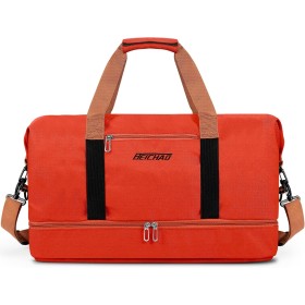 Vllcsla 32.2 L Men's Sports Bag, Sports Gym Bag with Shoes Compartment, Wet Pocket, Canvas Sports Travel Bags, Waterproof