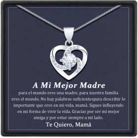 BOCHOI Regalos Originales para Mujer,Regalos para Madres Mamá,Collar Plata Mujer 925 Mamá Novia Esposa,Regalo Cumpleaños