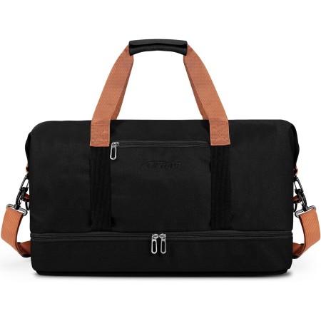 Vllcsla 32.2 L Men's Sports Bag, Sports Gym Bag with Shoes Compartment, Wet Pocket, Canvas Sports Travel Bags, Waterproof