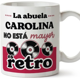 MUGFFINS Tazas Personalizadas para ABUELA - En Español - Es retro_Abuela - 11 oz / 330 ml - Regalo personalizable original y
